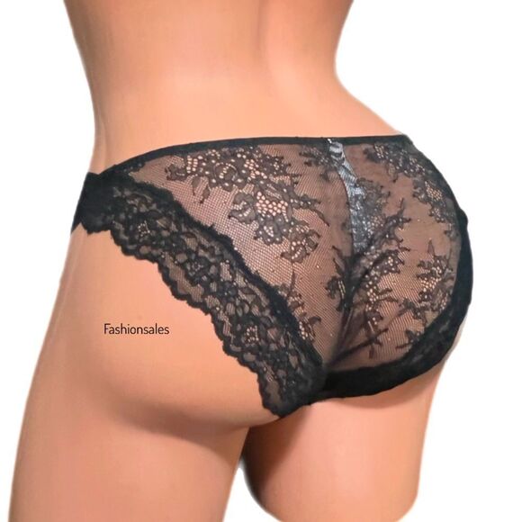 Victorias Secret Dream Angels Sheer Lace Cheekini panty Black Medium - Picture 2 of 3